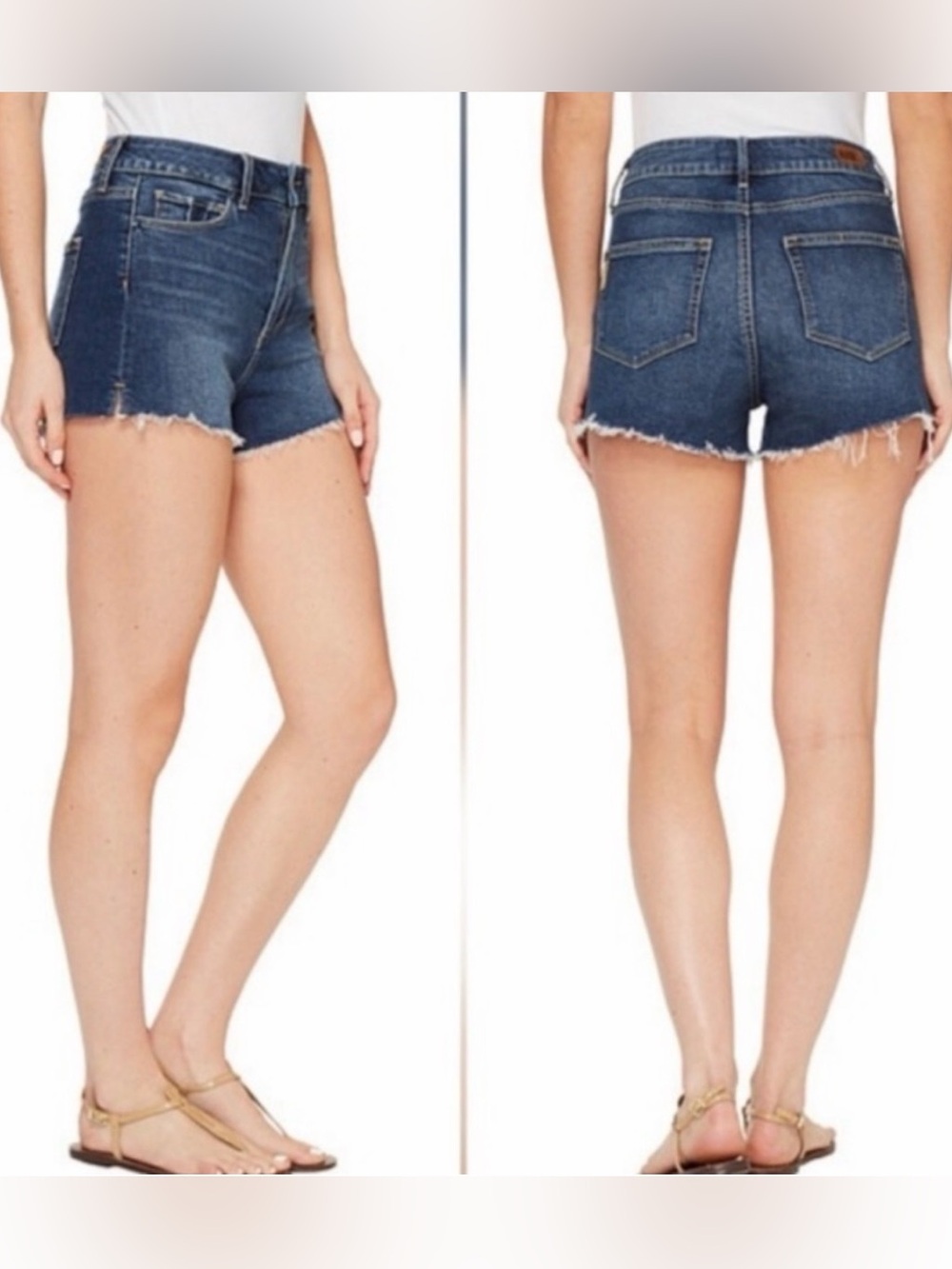 ✨ PAIGE Margot High-Rise Distressed Dark Wash Denim Jean Shorts Women's Size‎ 29